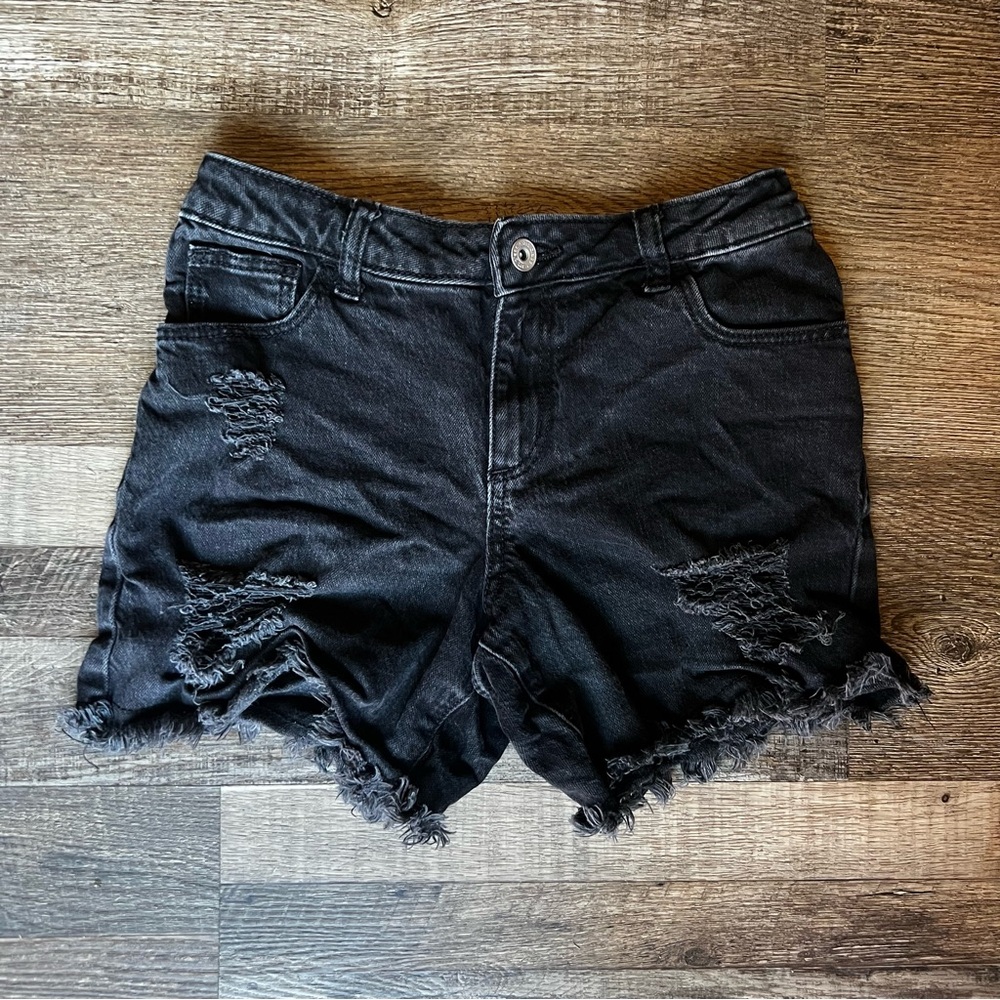 Art Class Distressed Jean Shorts - Black